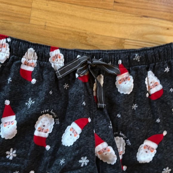 Charcoal Grey Santa and Snowflake Flannel PJ Joggers - Medium Petite - Picture 6 of 8